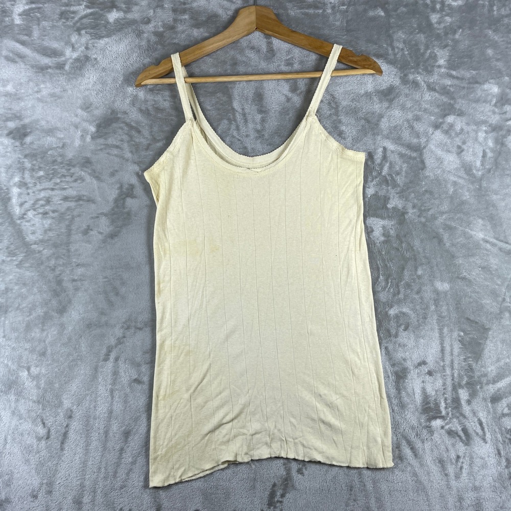 True Vintage 1950s Ribbed Cotton Tank Top Unisex XS (lots of stretch) USA made